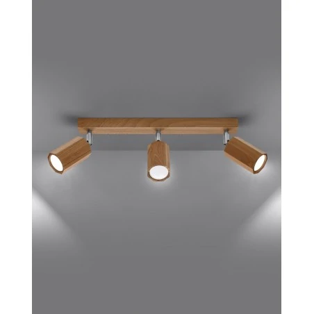Oswietlenie-sufitowe - drewniany plafon 3xgu10 zeke sl.1030 sollux lighting 