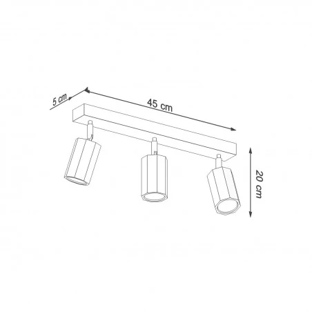 Oswietlenie-sufitowe - drewniany plafon 3xgu10 zeke sl.1030 sollux lighting 
