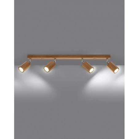 Lampy-sufitowe - drewniany plafon 4xgu10 zeke sl.1031 sollux lighting 