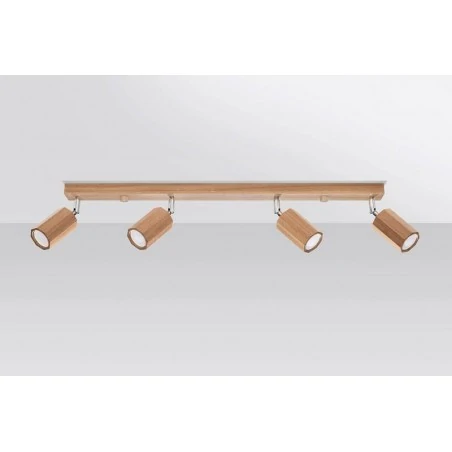 Lampy-sufitowe - drewniany plafon 4xgu10 zeke sl.1031 sollux lighting 