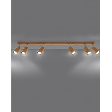 Oswietlenie-sufitowe - drewniany plafon 6xgu10 zeke sl.1032 sollux lighting 