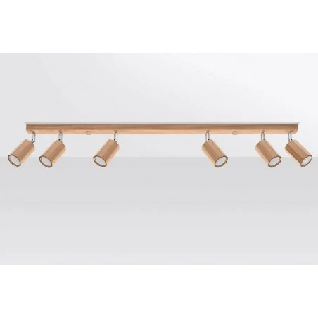 Oswietlenie-sufitowe - drewniany plafon 6xgu10 zeke sl.1032 sollux lighting 