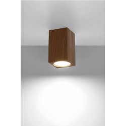 Oswietlenie-sufitowe - plafon oprawa natynkowa downlight drewno keke 10 dąb gu10 sl.1040 sollux 