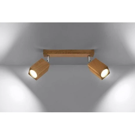 Oswietlenie-sufitowe - oprawa ścienno-sufitowa drewniana 2xgu10 keke 2 dąb sl.1036 sollux 