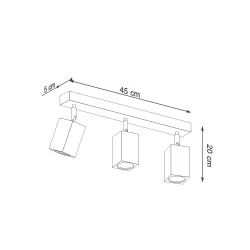 Lampy-sufitowe - sl.1037 listwa oświetleniowa drewniana dąb potrójna 3xgu10 keke sollux 