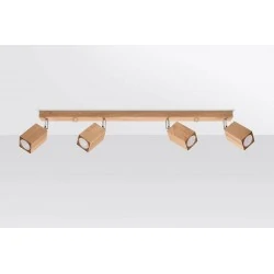 Lampy-sufitowe - listwa spot oświetleniowy 4xgu10 drewno keke 4 dąb sl.1038 sollux 