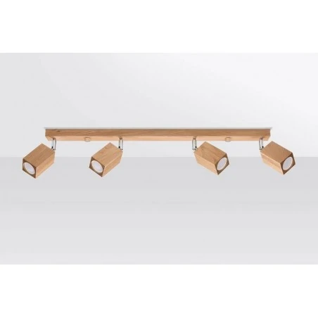 Lampy-sufitowe - listwa spot oświetleniowy 4xgu10 drewno keke 4 dąb sl.1038 sollux 