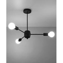 Lampy-sufitowe - sl.1021 nowoczesna lampa sufitowa loftowa lango 3xe27 czarny sollux 