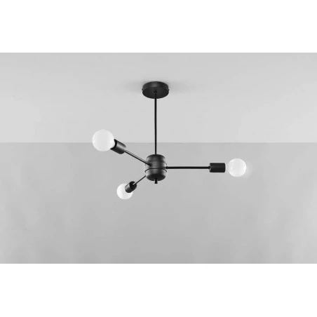 Lampy-sufitowe - sl.1021 nowoczesna lampa sufitowa loftowa lango 3xe27 czarny sollux 