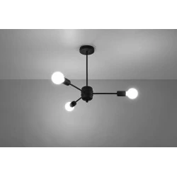 Lampy-sufitowe - sl.1021 nowoczesna lampa sufitowa loftowa lango 3xe27 czarny sollux 