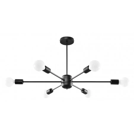 Lampy-sufitowe - sl.1023 żyrandol lango 6xe27 czarny loftowy sollux 