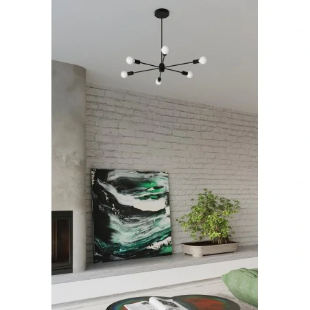 Lampy-sufitowe - sl.1023 żyrandol lango 6xe27 czarny loftowy sollux 