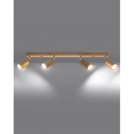 Oswietlenie-sufitowe - drewniany plafon 4xgu10 berg 4 sl.1042 sollux lighting 