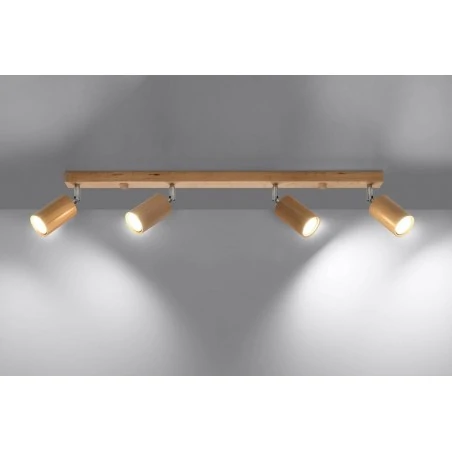 Oswietlenie-sufitowe - drewniany plafon 4xgu10 berg 4 sl.1042 sollux lighting 