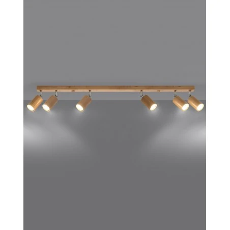 Oswietlenie-sufitowe - drewniany plafon 6xgu10 berg 6 sl.1043 sollux lighting 