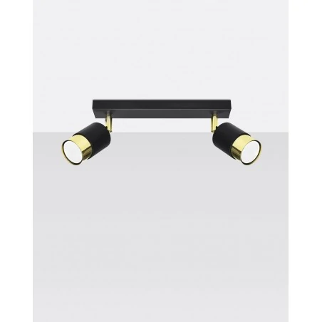 Oswietlenie-sufitowe - listwa sufitowa czarno-złota 2xgu10 nero sl.1070 sollux 