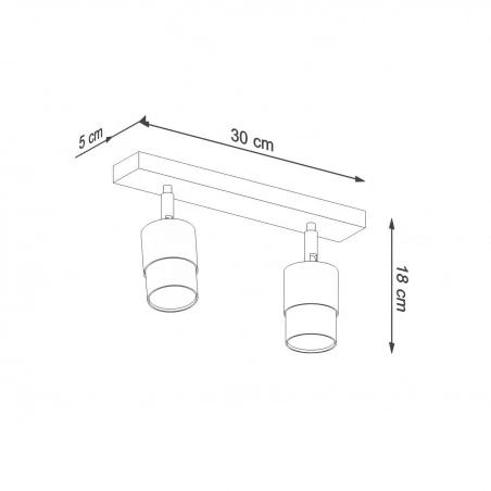 Oswietlenie-sufitowe - listwa sufitowa czarno-złota 2xgu10 nero sl.1070 sollux 