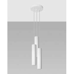 Lampy-sufitowe - lampa wisząca biała 3 zwisające tuby 3xgu10 lagos 3p sl.1078 sollux 