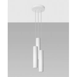 Lampy-sufitowe - lampa wisząca biała 3 zwisające tuby 3xgu10 lagos 3p sl.1078 sollux 