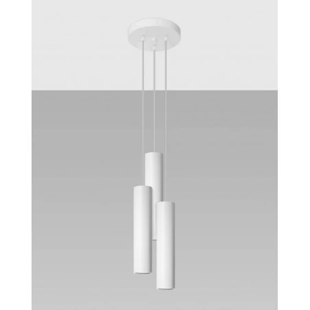 Lampy-sufitowe - lampa wisząca biała 3 zwisające tuby 3xgu10 lagos 3p sl.1078 sollux 