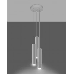 Lampy-sufitowe - lampa wisząca biała 3 zwisające tuby 3xgu10 lagos 3p sl.1078 sollux 