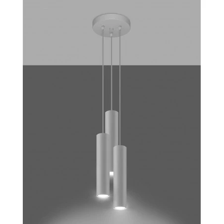 Lampy-sufitowe - lampa wisząca biała 3 zwisające tuby 3xgu10 lagos 3p sl.1078 sollux 