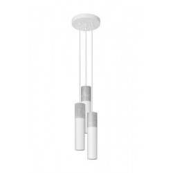 Lampy-sufitowe - lampa wisząca 3 zwisające tuby 3xgu10 biała beton borgio 3p sl.1080 sollux