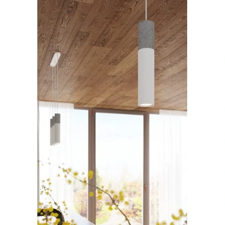 Lampy-sufitowe - lampa wisząca 3 zwisające tuby 3xgu10 biała beton borgio 3p sl.1080 sollux 