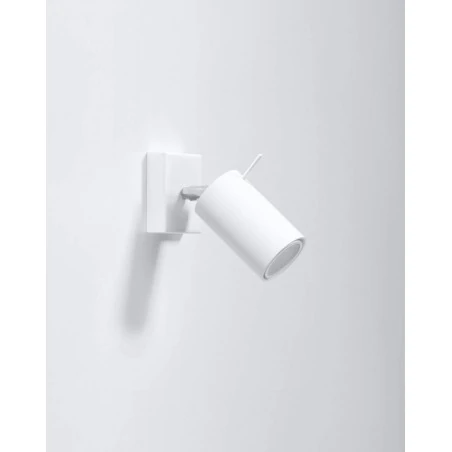 Kinkiety-do-salonu - kinkiet ring biały ruchomy z włącznikiem pojedynczy sl.1024 sollux 