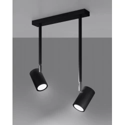 Oswietlenie-sufitowe - czarna lampa sufitowa 2xgu10 norano sl.1075 sollux lighting 