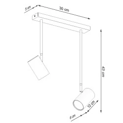 Oswietlenie-sufitowe - czarna lampa sufitowa 2xgu10 norano sl.1075 sollux lighting 