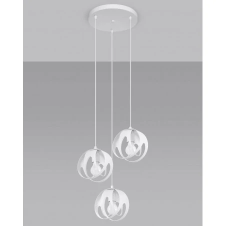 Oswietlenie-sufitowe - biała lampa wisząca 3xe27 tulos sl.1084 sollux lighting 