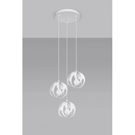 Oswietlenie-sufitowe - biała lampa wisząca 3xe27 tulos sl.1084 sollux lighting 