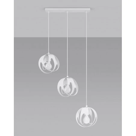 Oswietlenie-sufitowe - biała lampa wisząca 3xe27 tulos sl.1085 sollux lighting 