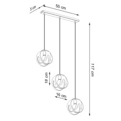 Oswietlenie-sufitowe - biała lampa wisząca 3xe27 tulos sl.1085 sollux lighting 