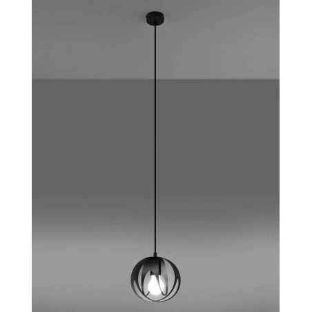 Oswietlenie-sufitowe - czarna lampa wisząca tulos sl.1087 sollux lighting 