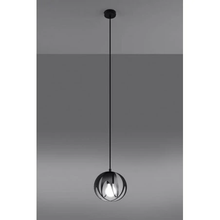Oswietlenie-sufitowe - czarna lampa wisząca tulos sl.1087 sollux lighting 