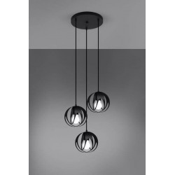 Lampy-sufitowe - lampa wisząca sufitowa w kolorze czarnym 3xe27 tulos 3p sl.1088 sollux 