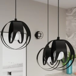 Lampy-sufitowe - lampa wisząca potrójna w kolorze czarnym e27 tulos 3l sl.1089 sollux 