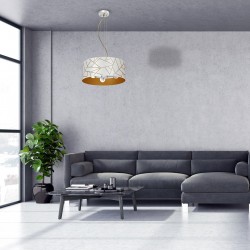 Lampy-sufitowe - wisząca lampa biała ze złotymi elementami 3xe27 ziggy mlp7569 eko-light 