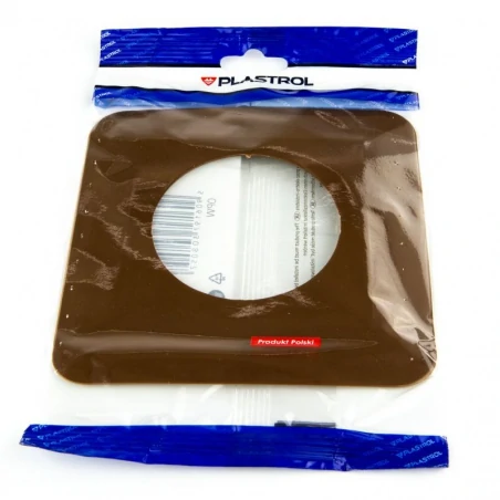 Oslony-sciany - brązowa podkładka pod włączniki światła pojedyncza opw-1 plastrol 