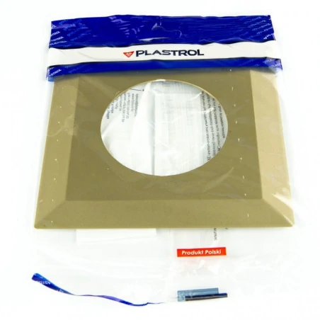 Oslony-sciany - elegancka osłona ściany pod kontakty podtynkowe ow-1 piaskowa plastrol 