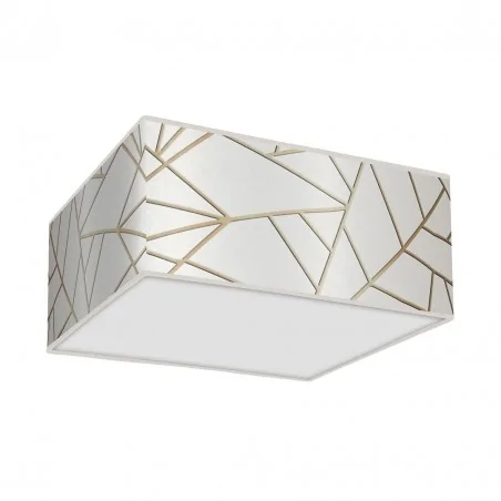 Lampy-sufitowe - biała lampa sufitowa w złote wzory 2xe27 ziggy mlp7563 eko-light 