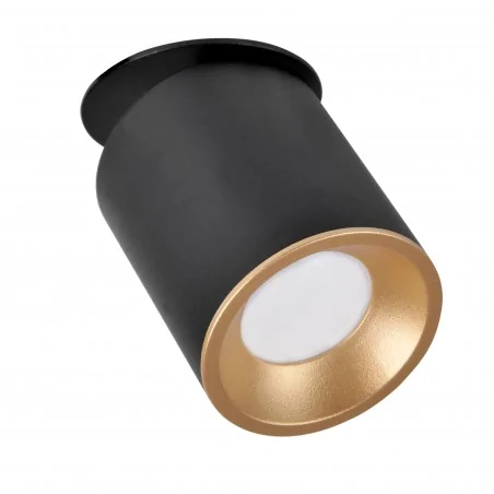 Oprawy-sufitowe - podtynkowe oczko sufitowe z wymiennym źródłem światła gu10 czarny/złoty haron 314222 polux 
