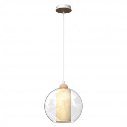 Lampy-sufitowe - lampa wisząca szklano - drewniana 1xe27 tela mlp7956 eko-light