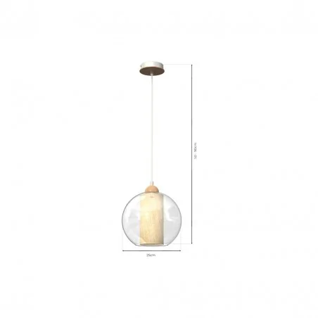 Lampy-sufitowe - lampa wisząca szklano - drewniana 1xe27 tela mlp7956 eko-light 