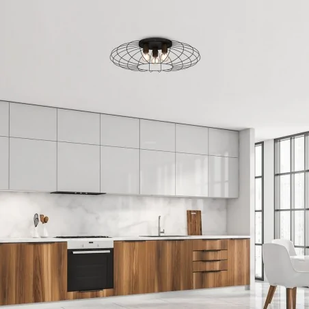 Lampy-sufitowe - lampa sufitowa loftowa czarna 3xe27 meridiano mlp7961 eko-light 