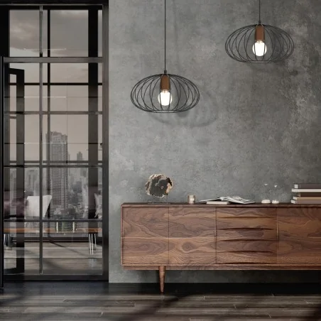 Lampy-sufitowe - lampa wisząca czarna industrialna e27 meridiano mlp7959 eko-light 