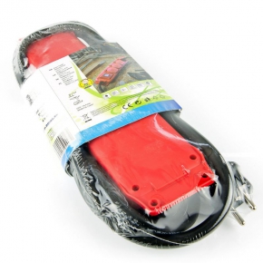 Przedluzacze-elektryczne - przedłużacz z wyłącz. 4 gn, 3m 1,5mm, ip44 guma, czerwony emos - 1902340301 