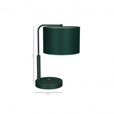 Lampki-nocne - zielona lampka stołowa 37cm 1xe27 verde green mlp7880 eko-light 